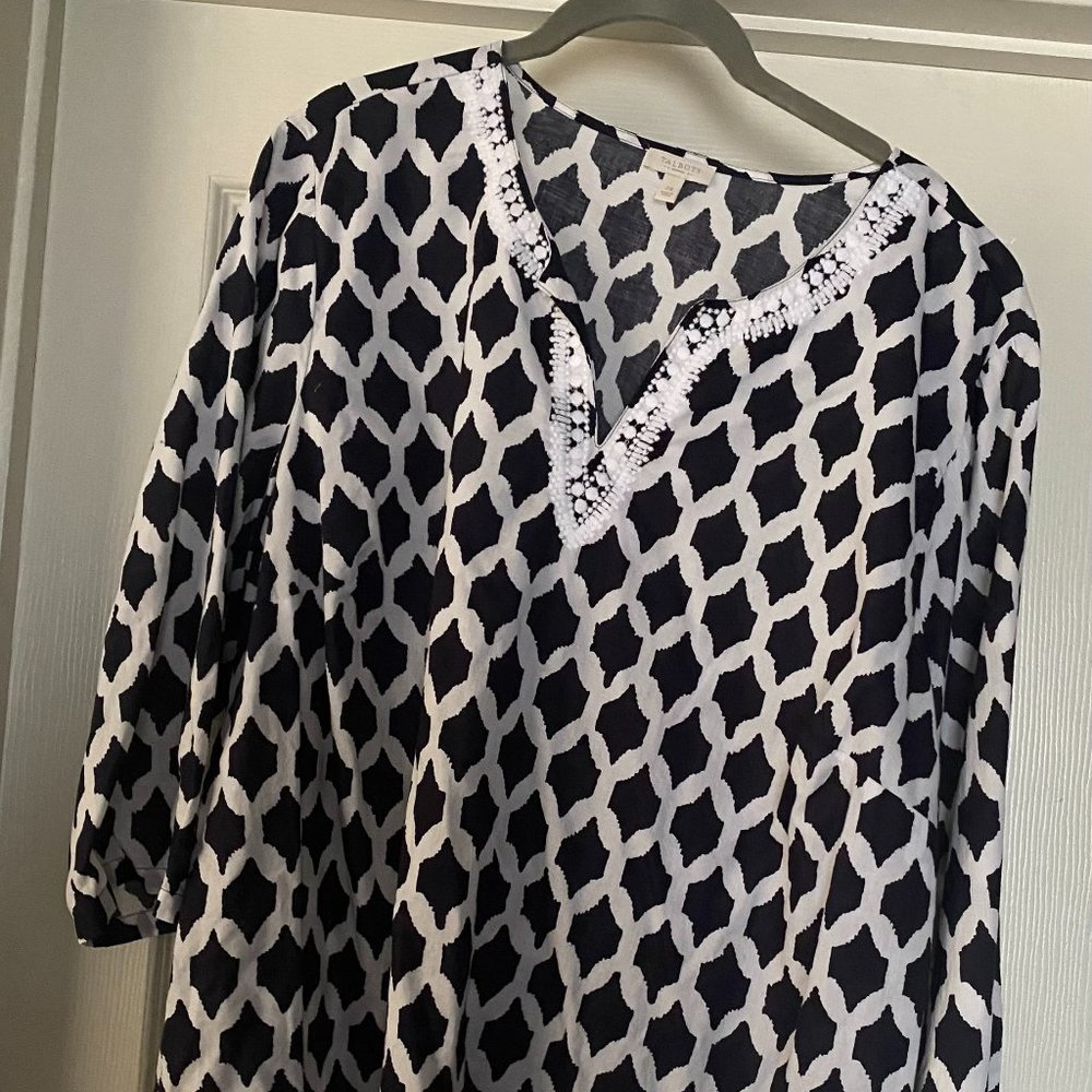 Talbots Navy & White lightweight tunic